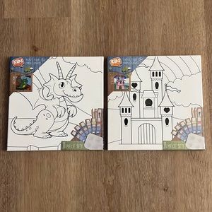 Set of 2 Kids Paint Your Own Canvas Art Set